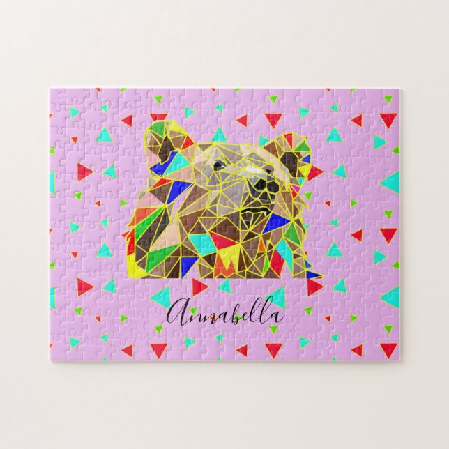 Puzzle Grizzly Bear Rose (Horizontal)