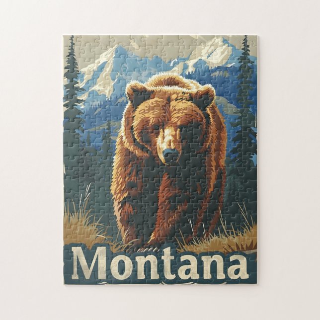 Puzzle Grizzly de l'ours Brown du Montana (Vertical)