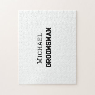 Puzzle Groomsman simple minimal ajouter nom moderne mascu