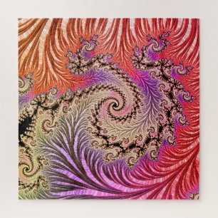 Puzzle Groovy Abstrait Digital Funky Boho Spirale Fractal
