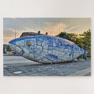 Puzzle Gros Poisson sculpté, Belfast, Irlande du Nord