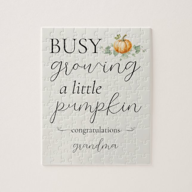 Puzzle Grossesse mignonne Faire-part Petit Citrouille Puz (Vertical)