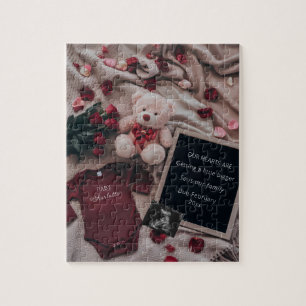 Puzzle Grossesse romantique avec Roses & Teddy