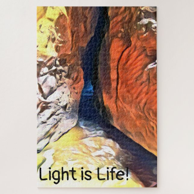 Puzzle Grotte de plage claire et ombragée se connectant à (Vertical)