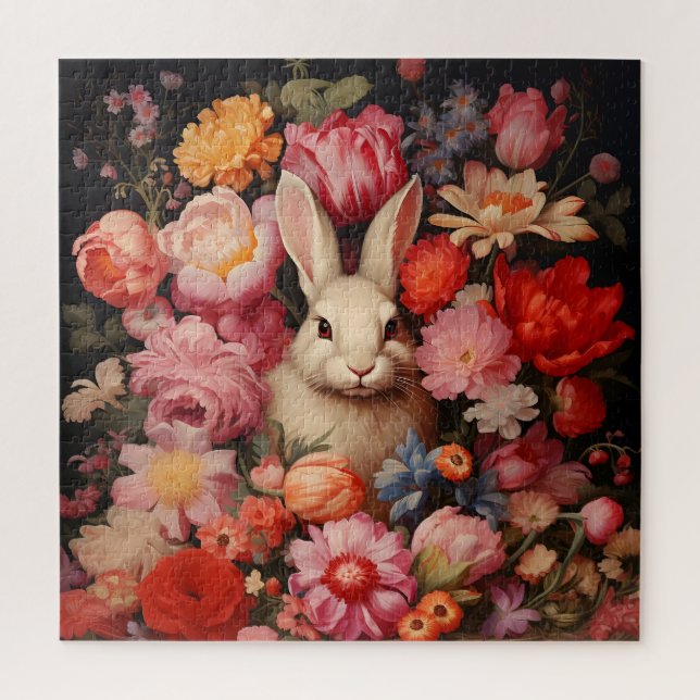 Puzzle Grotte Vintage en gros fleurs (Vertical)
