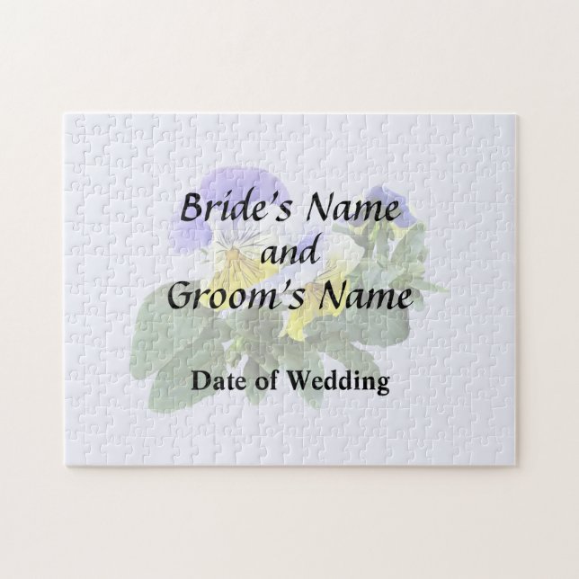 Puzzle Groupe De Pansies Jaune Et Violet Mariage (Horizontal)
