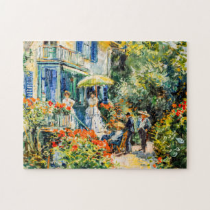 Puzzle Groupe de personnes en jardin devant une villa