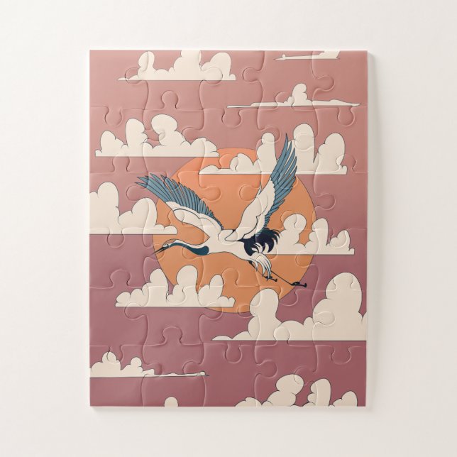 Puzzle Grue asiatique en vol (Vertical)