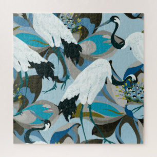 Puzzle Grue et Lotus : Vintage Abstrait