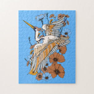 Puzzle Grue japonaise Manga oiseau