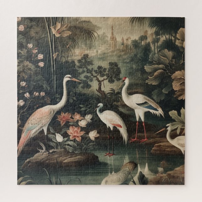 Puzzle grues vintages et palais sous les tropiques (Vertical)