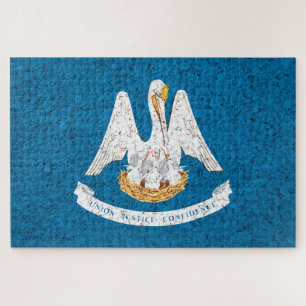 Puzzle Grunge du drapeau de l'État de Louisiane