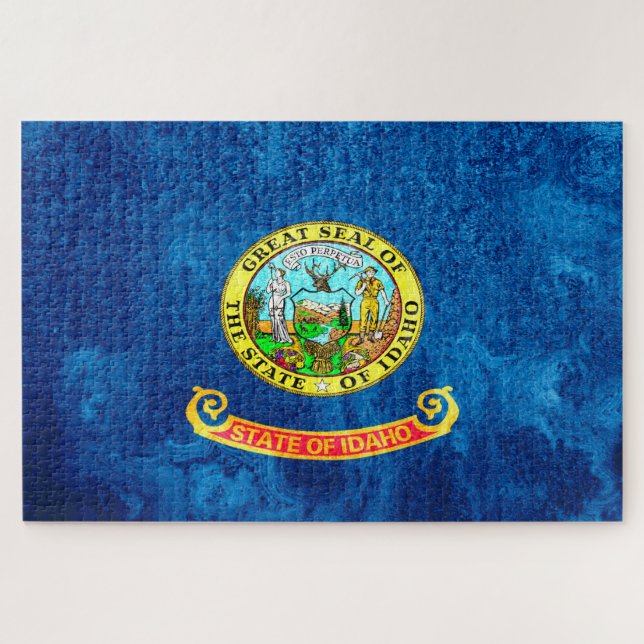 Puzzle Grunge du drapeau de l'État d'Idaho (Horizontal)