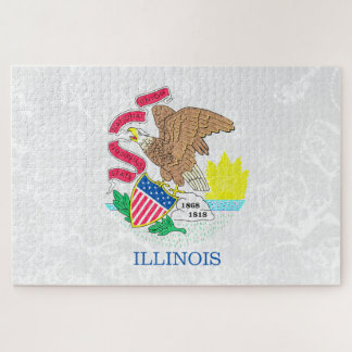 Puzzle Grunge du drapeau de l'Illinois