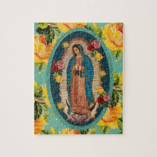 Puzzle Guadalupe Vierge Marie Roses Jaunes Religieux