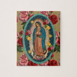 Puzzle Guadalupe Vierge Marie Roses rouges Religieux