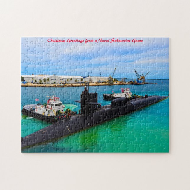 Puzzle Guam sous-marin naval. Vœux de Noël (Horizontal)
