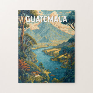 Puzzle Guatemala Illustration Voyage Art Vintage