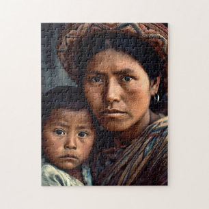 Puzzle Guatémaltèque, casse-tête mère et enfant