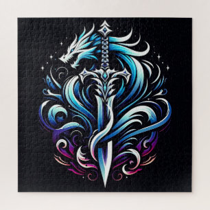 Puzzle Guerrier de fantaisie Épée de dragon mystique Flam