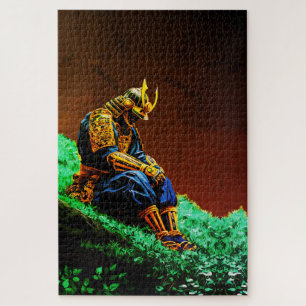 Puzzle Guerrier Samouraï en armure dorée – Épique Japonai