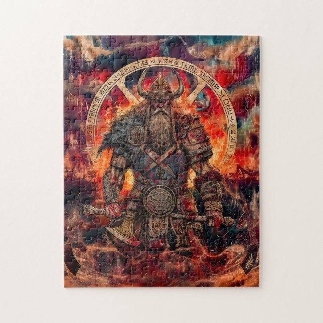 Puzzle Guerrier Viking à Asgard avec les Dieux (Vertical)