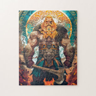 Puzzle Guerrier Viking avec Hache Mythologie Nordique Ban