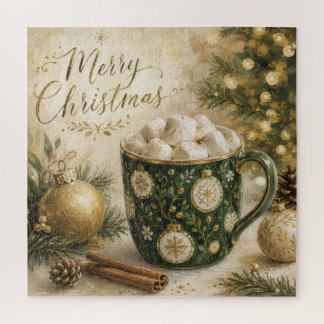 Puzzle Guimauves Chocolat Chaud Vert Cosy Or
