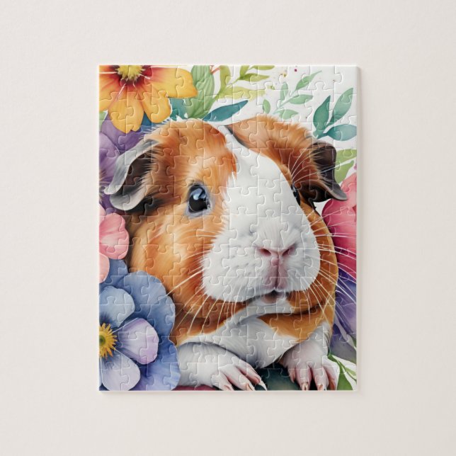 Puzzle Guinea Pig Family Pet Portrait (Vertical)