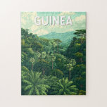 Puzzle Guinée Illustration Voyage Art Vintage<br><div class="desc">Conception de voyage par vecteur rétro Guinée. La Guinée offre une expérience crue et authentique de la beauté naturelle et des traditions vibrantes de l'Afrique de l'Ouest,  de la capitale animée de Conakry aux hautes terres luxuriantes de Fouta Djallon.</div>