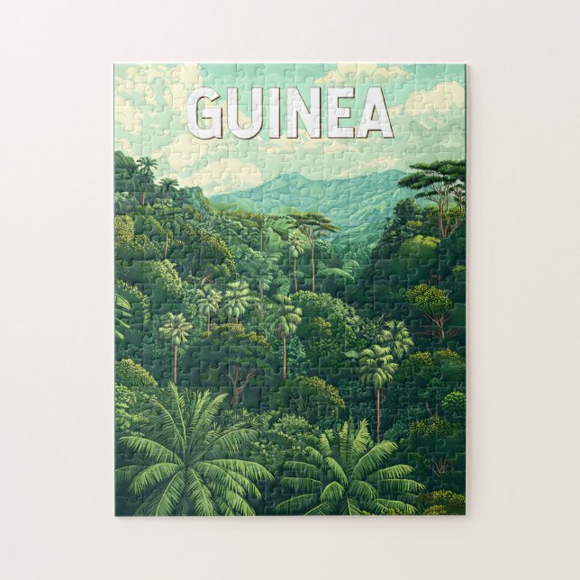 Puzzle Guinée Illustration Voyage Art Vintage (Vertical)