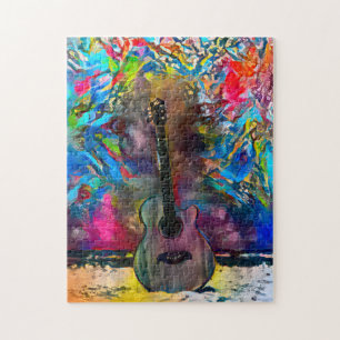 Puzzle Guitare Abstraite colorée   Difficile