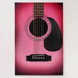 Puzzle Guitare acoustique de Sunburst rose