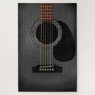 Puzzle Guitare acoustique noire cendrée