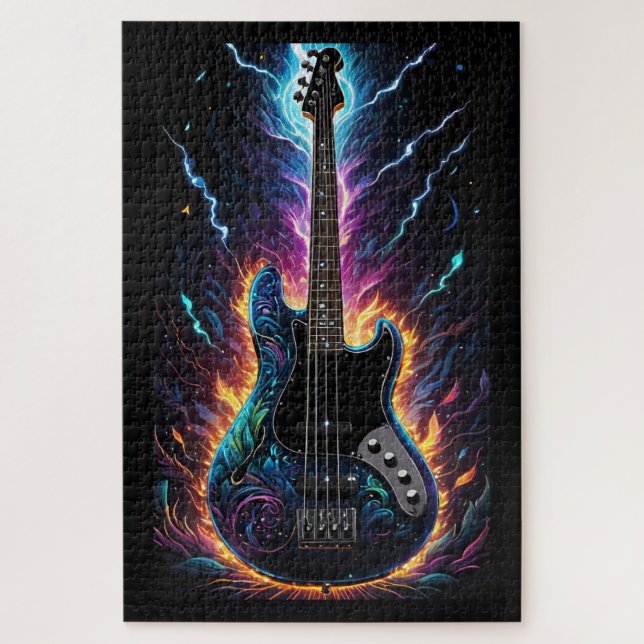 Puzzle Guitare basse électrique à base d'Imaginaire (Vertical)