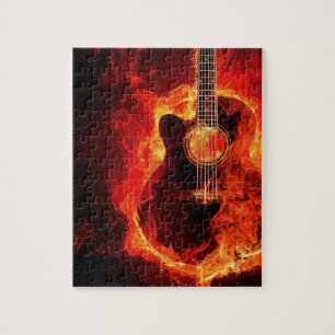 Puzzle Guitare Brûlante, Musique aux Flammes Orange Group