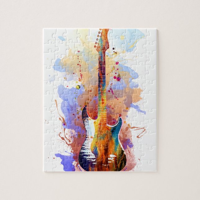 Puzzle Guitare colorée (Vertical)
