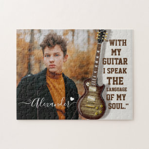 Puzzle Guitare électrique blanche moderne et élégante Pho