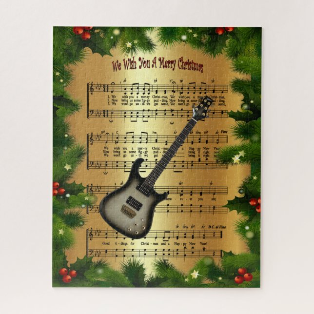 Puzzle Guitare Électrique~ "Nous Vous Souhaitons Un Joyeu (Vertical)