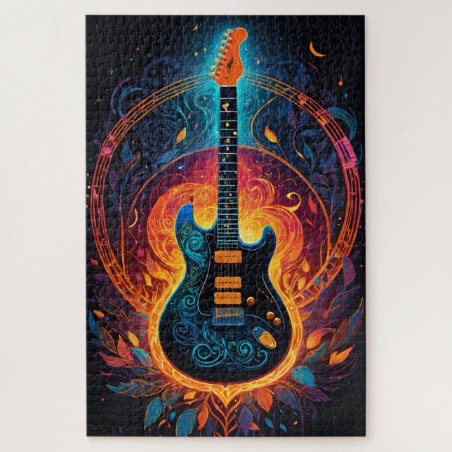 Puzzle Guitare électrique Sun Fire (Vertical)