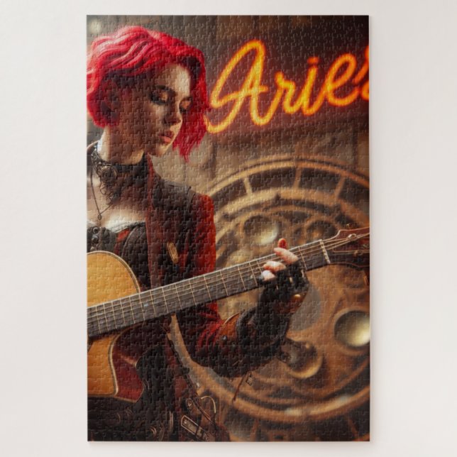 Puzzle Guitare musicienne Aries Zodiac (Vertical)