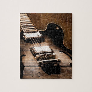 Puzzle Guitare occidentale en bois de musique country de