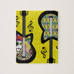 Puzzle Guitares Colorées de Mardi Gras