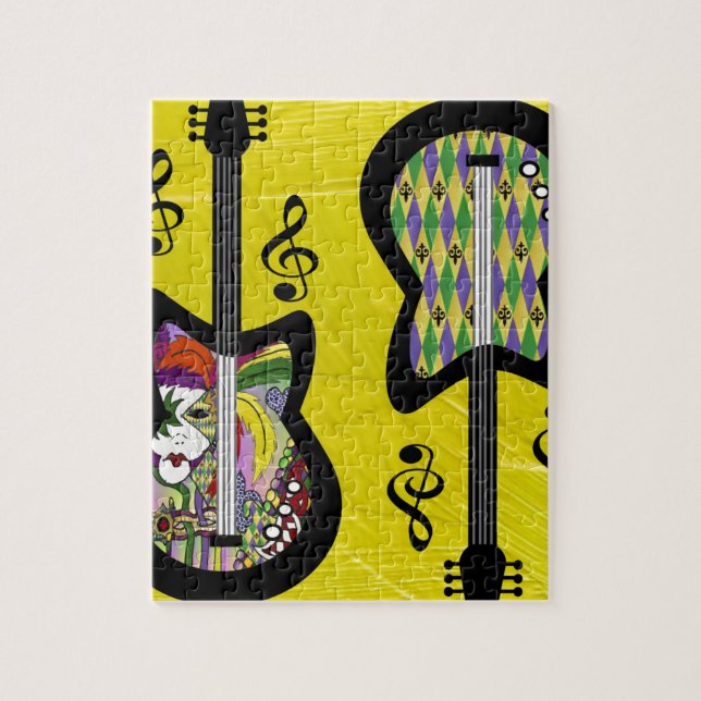 Puzzle Guitares Colorées de Mardi Gras (Vertical)