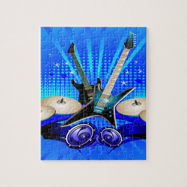 Puzzle Guitares électriques, tambours et haut-parleurs (Vertical)