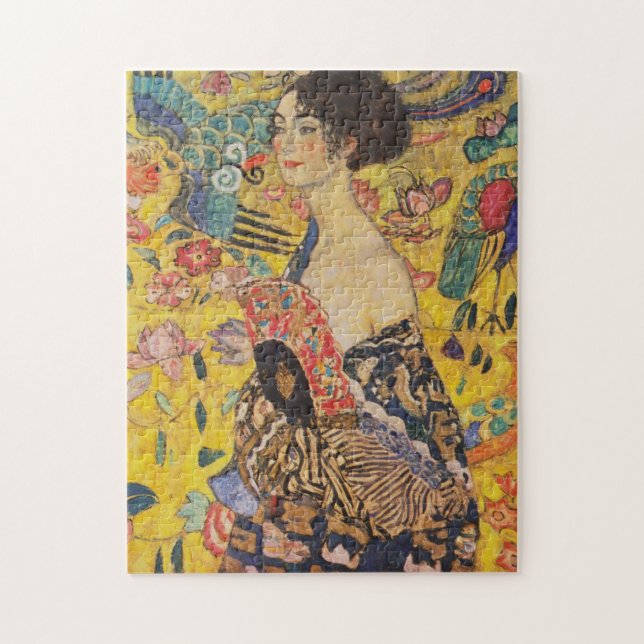 Puzzle Gustav Klimt - Une Dame Avec Un Ventilateur (Vertical)