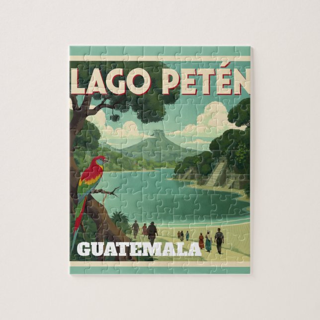 Puzzle  GUTEMALA LAGO PETEN Retro poster (Vertical)