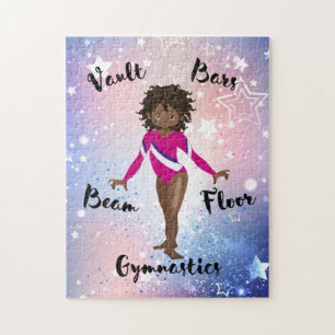 Puzzle Gym Star Afro-Américain, Yeux Marron, Lion Rose