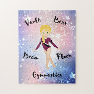 Puzzle Gym Star Blonde, Yeux Verts, Justaucorps Bourgogne