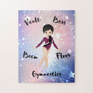 Puzzle Gym Star Cheveux Noirs, Yeux Marrons, Justaucorps 